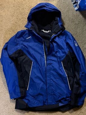 Men's Blue Tribord Waterproof Hooded Raincoat